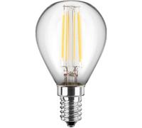 Lampadina LED a goccia G45, 4,5 W (40 W), E14, 470 lm, 2700 K, vetro trasparente, dimmerabile