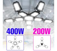 Lampadina LED da 400 W E27/E26 Luce da garage AC 220 V Lampada da soffitto pieghevole a deformazione Faretti 110 V per magazzino domestico Officina Seminterrato