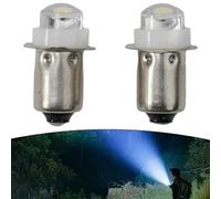 Lampadina LED di ricambio per luci bicicletta, confezione da 2 pezzi, presa P13.5S, 3 V/4,5 V/6 V DC, 0,5 W 6000 K bianco, fascio di luce 180°, fino a 30.000 ore, per ciclismo e uso esterno (6 V)