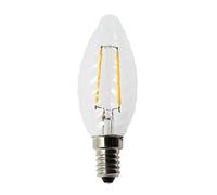 LAMPADINA LED E14 2W 240V AC Filamento LED Luce 2700°K Calda Modello TORTIGLIONE Vetro