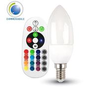 LAMPADINA LED E14 3,5W A CANDELA MULTICOLORE RGB E BIANCO NATURALE RADIOCOMANDO VT-2214-LED2770 V-TAC