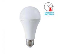 V-TAC VT-51015 lampadina led E27 15W A90 blackout con batteria 4.5 ore luce 4000k lampada emergenza utilizzabile come torcia sku 7795