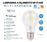 Lampadina Led E27 A60 a Filamento 7W Smart Controllo Remoto Vocale Alexa Google