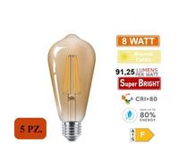 Lampadina LED E27 ST64 8W a filamento | ambrata 2600K