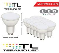 LAMPADINA LED FARETTO GU10 9W 630 LUMEN LUCE CALDA NATURALE FREDDA 10 PEZZI [EEK: A+++]