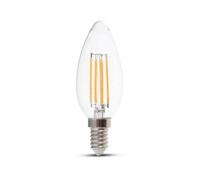 Lampadina LED Filamento Candela E14 6W, Bianco Caldo 2700K