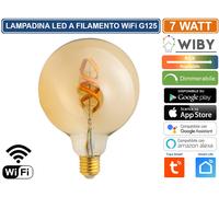 LAMPADINA LED G125 E27 FILAMENTO RGB+1800K 4.9W WIFI TUYA SMART LIFE DIMMERABILE
