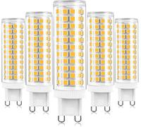 Lampadina LED G9 136 perline LED 1500LM 15W 2835SMD Dimmerabili LED Luci bi-pin Lampadina a mais a LED AC 220V per lampadari Illuminazione domestica, Fascio a 360 gradi,Warm white,5 Pack