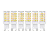 Lampadina LED G9 Luce Calda 3000K 5W Equiv 40W Anti-Sfarfallio Risparmio Energetico CRI>80 Camera Soggiorno Cucina Negozio Caffè Bar Ristorante Non Dimmerabile(6 Pack)