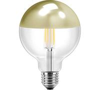 Lampadina LED Globeform G125, 7 W, E27, 645 lm, 2700 K, vetro trasparente con testa a specchio dorata