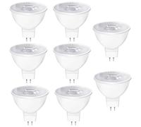 Lampadina LED GU5.3 MR16 12V 5W Equivalenti a 50W, Luce Calda 2700K 550 LM Angolo a Fascio 38 ° Non Dimmerabile Nessun Sfarfallio Lampada Riflettore per Plafoniera,Illuminazione Paesaggistica,8 pezzi