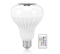 Lampadina LED Intelligente Bluetooth con Cambio Colore RGBW, Sincronizzazione Musicale e Altoparlante Integrato, Base E26, Controllo tramite App e Telecomando, Ideale per Camera da Letto, Casa e Feste