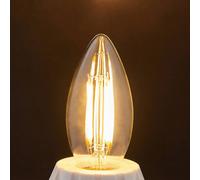 Lampadina LED Lindby, a forma di candela, E14, 4 W, trasparente, 2.700 K LINDBY