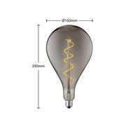 Lampadina LED Lucande E27 A160 4W 1.800K dimmerabile smoke LUCANDE