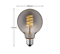 Lampadina LED Lucande E27 G95 4W fumé 1.800K dimmerabile LUCANDE