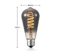Lampadina LED Lucande E27 ST64 4W 1.800K dimmerabile, titanio 9927008
