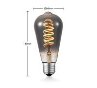 Lampadina LED Lucande E27 ST64 4W 1.800K dimmerabile titanio LUCANDE
