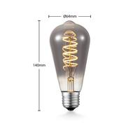 Lampadina LED Lucande E27 ST64 4W color fumo 1.800 K dimmerabile LUCANDE