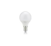 LAMPADINA LED PALLINA VETRO BIANCO 5,5W, 400LUMEN, 2.200K-2.700K-3.000K D.4,5CM H. 8,2CM DIMMERABILE ATTACCO E14