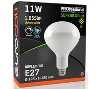 Lampadina LED Parentesi Flos E27 Reflector R125 1055lm 11W Filament Dimmerabile 2700K Luce Bianca Calda Fascio Luminoso 185° - in Vetro con Copertura Frost - 125x180mm