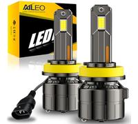 Lampadina LED per auto AILEO H11 Hi/Lo con cambio libero, nuovo chip di illuminazione CSP LED migliorato, aumento della luminosità del 600%, 24000LM, cancellatore di errori integrato.
