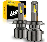 Lampadina LED per auto AILEO H4 HB2 9003 Hi/Lo con cambio libero, nuovo chip di illuminazione CSP LED migliorato, aumento della luminosità del 600%, 24000LM, cancellatore di errori integrato.