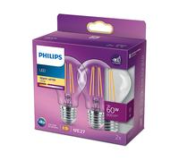 Philips lampadina LED E27 7W 2.700K filamento chiaro set di 2 Philips