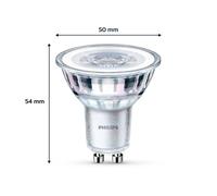 Lampadina LED Philips, GU10, 4,6 W, trasparente, 2.700 K, confezione da 6 pezzi Philips