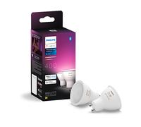 Philips Hue Faretto Smart GU10, Luce Bianca e Colorata (2 pezzi), 400lm, Compatibile con Bluetooth, Controllo vocale con Alexa, Apple Home e Google Assistant