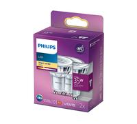 Philips LED, Faretto, 2 pz, equivalente a 35W, attacco GU10, Luce Bianca Calda