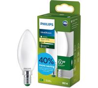 Lampadina LED Philips UltraEfficient Opaca B35 a Candela, Attacco E14 Piccolo Edison, Classe Energetica A, 806 lm, Equivalente 60W, Bianco Caldo (2700K), EyeComfort, 50.000 ore, Pacco da 1