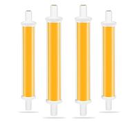 Lampadina LED R7S 118mm 30W Bianco Caldo 3000LM, R7S LED COB equivalente J118 300W Lampadina Alogena, Non Dimmerabile, Angolo del Fascio 360°, Senza Sfarfallio,Warm White 4pcs,118mm 30w
