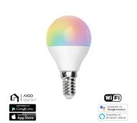 Lampadina Led Smart G45 E14 6,5W WiFi RGB CCT luce regolabile e dimmerabile Aigostar
