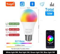 Lampadina LED Smart Tuya E27 B22 15W 18W RGBCW Bluetooth Anche App Alexa