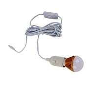 Lampadina LED Solare E27, 5W Luce Luminosa per Esterno | Luce bianca calda, basso consumo energetico, interruttore a chiave manuale, ideale per il campeggio, include cavo CC da