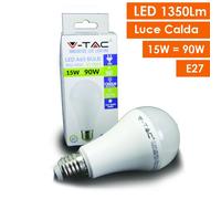 V-Tac VT-2015 Lampadina LED E27 15W Bulb A65 - SKU 4453 / 4454 / 4455 - Temperatura Colore: Bianco Naturale