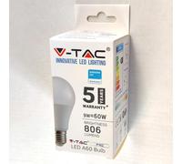 LAMPADINA LED V-Tac Chip Samsung E27 9W A60 3000K VT-210 228 Bianco Caldo 10pz [EEK: A+]