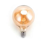 lampadina led filamento ambrata g125 4w attacco e27 380 lumen 2200k luce calda d125h175mm angolo 360 equivale a 34w incad.