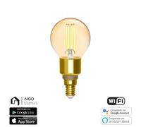 lampadina smart led filamento a sfera g45 ambrata 4.5w e14 wifi cct 2700k-6500k 470 lumen d45h107.5mm alexa e google assistant