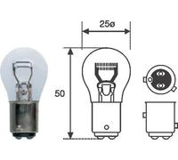 Lampadine, Lampada Di 2 Poli, P21/4W, BAZ15D, Freno, Lato, magneti marelli 12V