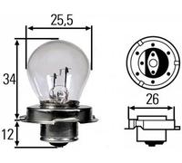 HELLA 8GA 008 899-061 Lampadina - S3 - Standard - 6V - 15W - Tipo zoccolo: P26s - Scatola - Quantità: 10