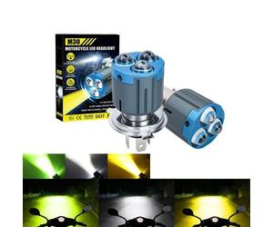 Lampadina Per Fari Moto 1PC H4 BA20D LED 3 Lenti Bianca Gialla Lime 12V A 80V