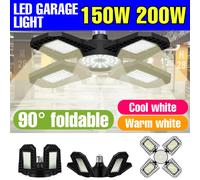 Lampadina per garage a LED da 200 W Lampada E27/E26 100 W 150 W pieghevole deformabile per magazzino domestico Officina Seminterrato AC85V-265V 3000 K/6000 K