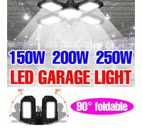 Lampadina per garage a LED da 250 W Lampada E27/E26 150 W 200 W pieghevole deformabile per magazzino domestico Parcheggio Seminterrato AC85V-265V 3000 K/6000 K