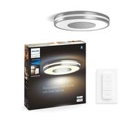 Philips Hue Smart Being, Plafoniera Smart LED, Cromato | 32 W, Luce bianca da calda a fredda, LED integrato, Telecomando Dimmer Switch incluso, Smart Home