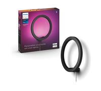Philips Hue Sana, Lampada da parete LED smart, Nero | 20 W, Luce bianca e colorata, Dimmerabile, Smart Home, 16 milioni di colori, Controllo vocale con Alexa