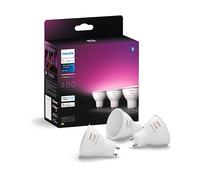 Philips Hue GU10, Lampadina per Faretto, 3 Pz | Luce White and Colour Ambiance, Smart LED, 400 lm, 4,2 W, Intensità Regolabile, Controllo App Bluetooth, Casa Connessa.