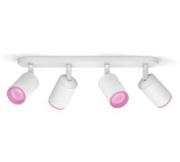 Philips Hue White & Color Ambiance Fugato Spot 4 flg. bianco 4x350lm, dimmerabile, 16 milioni di colori, controllabile tramite app, compatibile con Amazon Alexa (Echo, Echo Dot)
