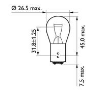 Lampadina posteriore philips pr21/5w, lente rossa