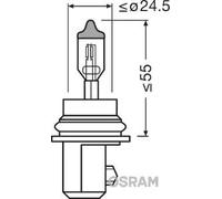 OSRAM Original 12V HB5 Lampada alogena per proiettori 9005 - Confezione singola